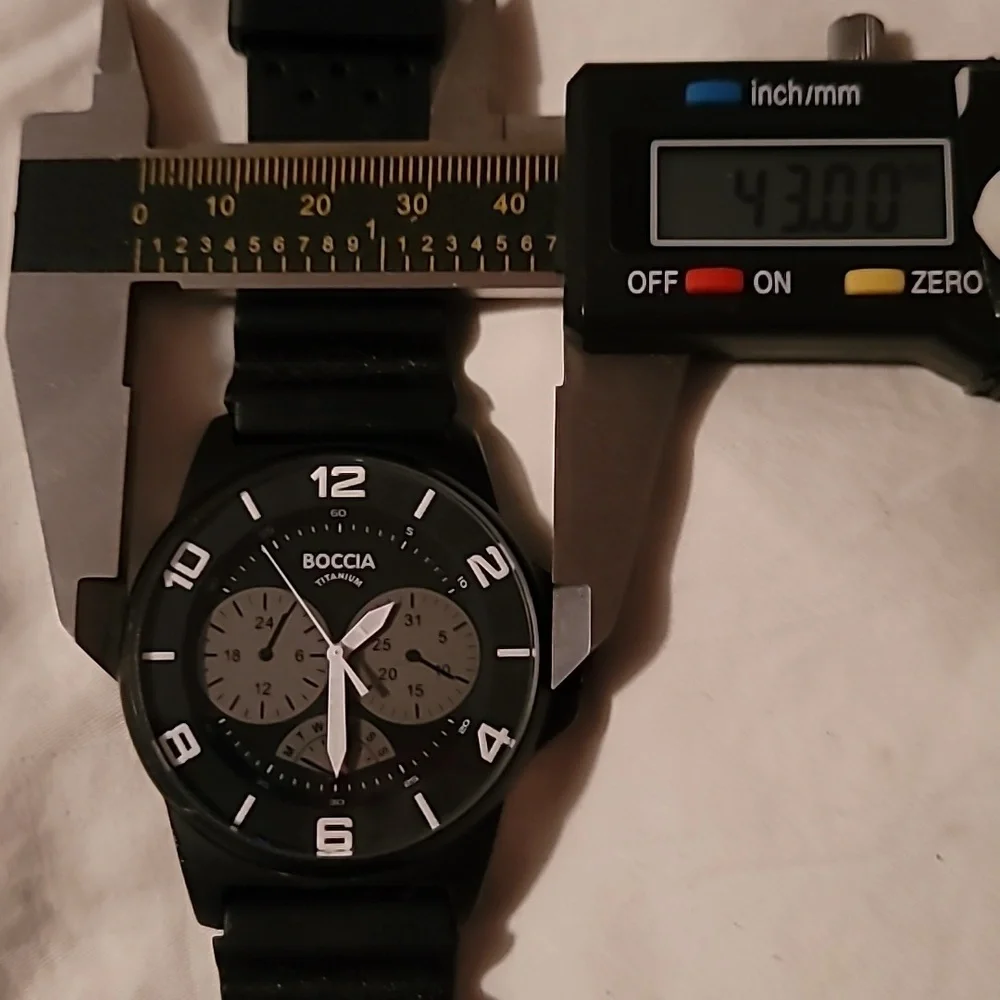 Mens Boccia id.‎ Titanium Chronograph Watch 3 Working Subdials Black & Grey